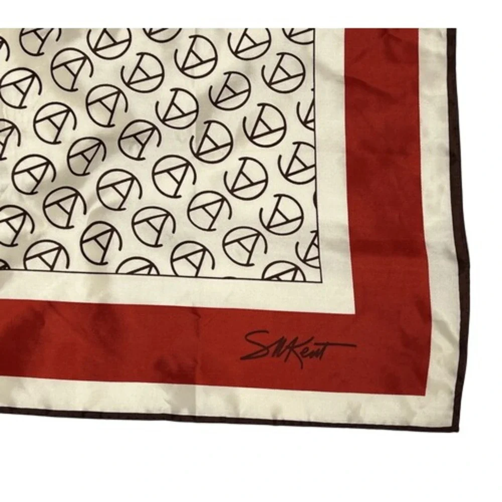 SM Kent Vintage 60s/70s Avon Presidents Club Western Branding Style Square Scarf